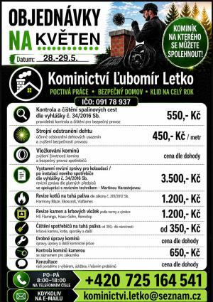 Kominictví Ĺubomír letko - nabídka služeb 1